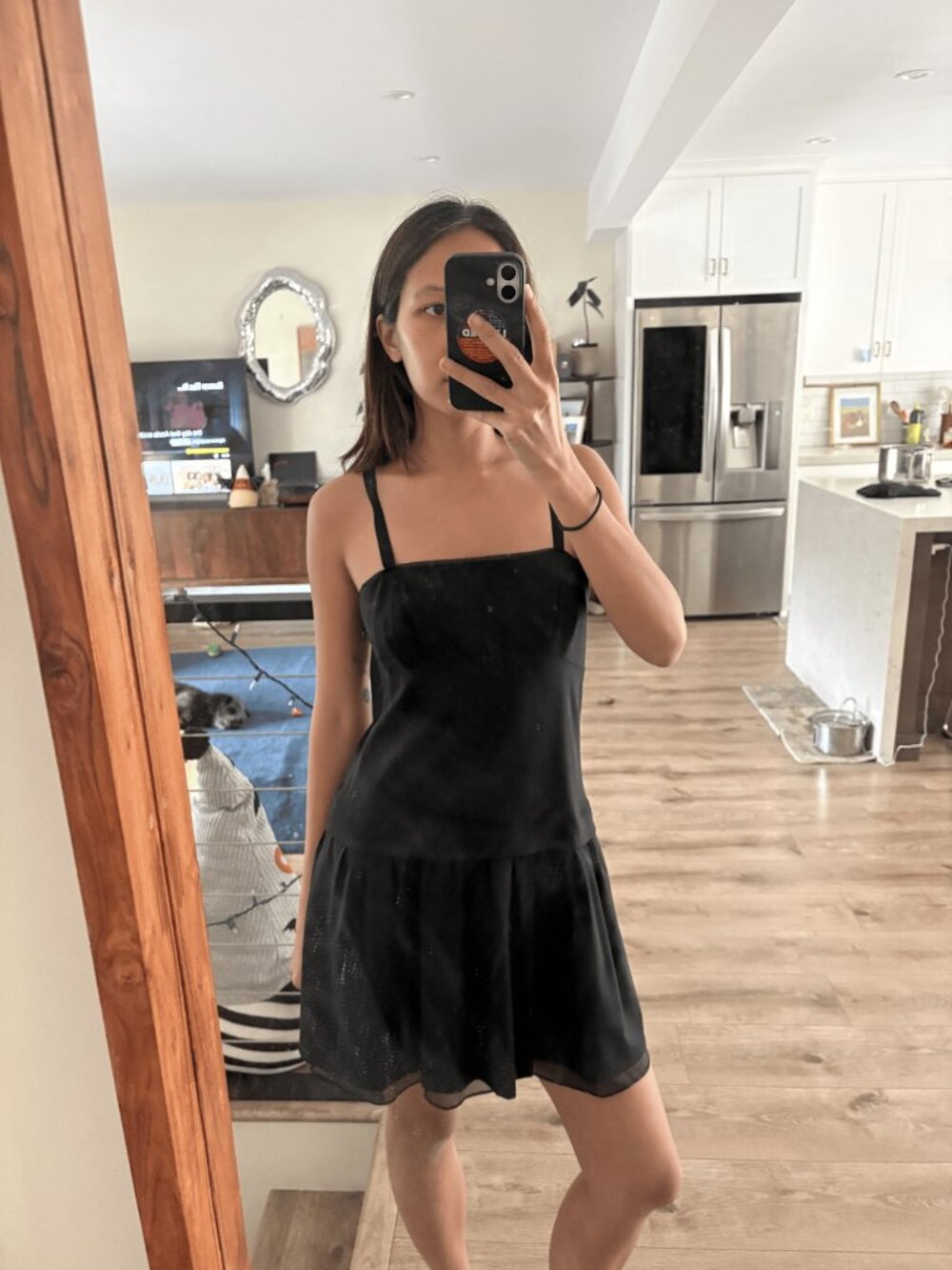 Theory Black Drop Waist Dress